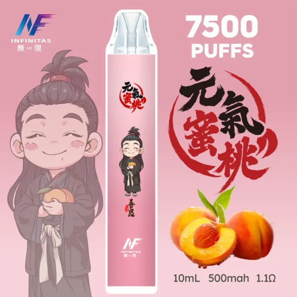 INF無限-×-鬼滅之刃聯名-一次性霧化桿-7500口-元氣蜜桃口味 INF無限 × 鬼滅之刃聯名 一次性霧化桿 7500口-元氣蜜桃口味